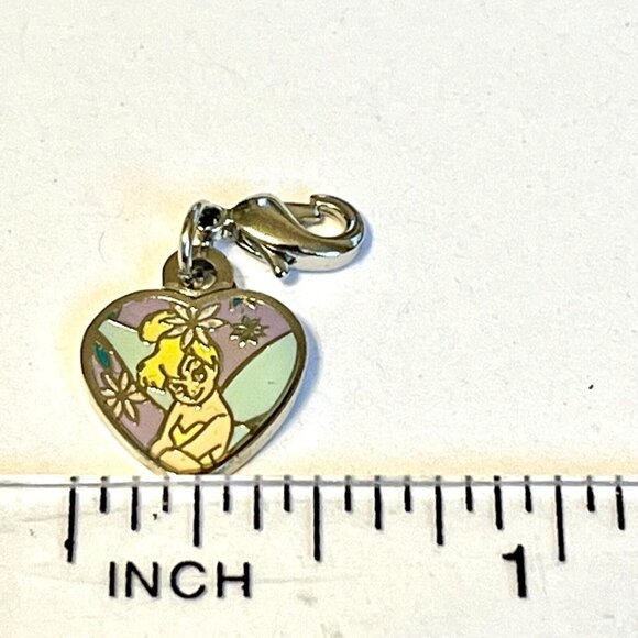 Vintage Disney Tinker Bell Tinkerbell Charm Disneyana Fairy Heart Zipper Pull - Picture 7 of 8